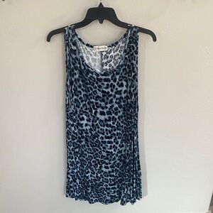 Blue Leopard Print Women's Top